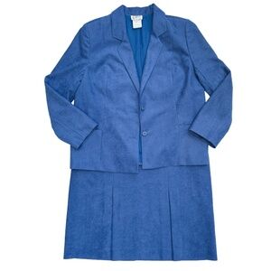 Vintage D’Allaird’s Blue Skirt Suit Set – Size 15 Jacket & Size 16 Skirt